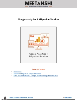 Google Analytics 4 Migration Services