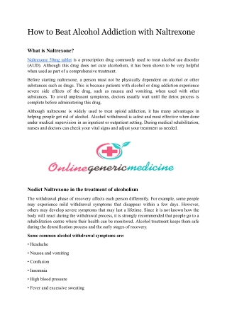 Go for Naltrexone 50 mg Tablets for Alcohol Addiction - OnlineGenericMedicine