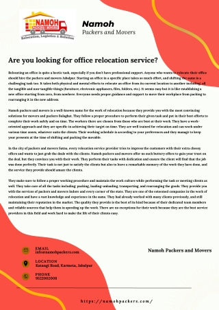 Are you looking for office relocation service