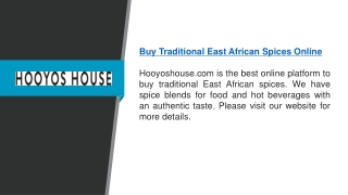 Buy Traditional East African Spices Online  Hooyoshouse.com