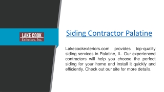 Siding Contractor Palatine  Lakecookexteriors