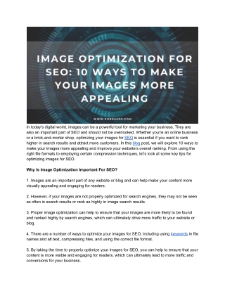 Image Optimization For SEO_ 10 Ways To Make Your Images More Appealing