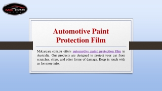 Automotive Paint Protection Film | Mdcarcare.com.au