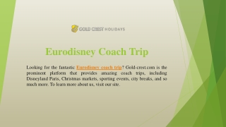 Eurodisney Coach Trip | Gold-crest.com