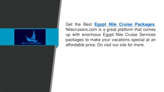 Egypt Nile Cruise Packages  Nilecruisers.com