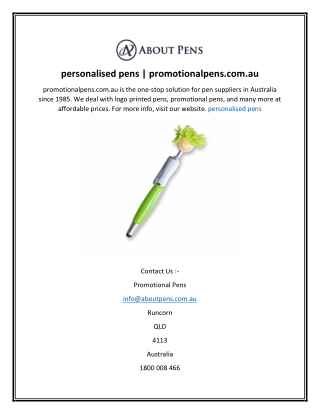 personalised pens  promotionalpens.com.au