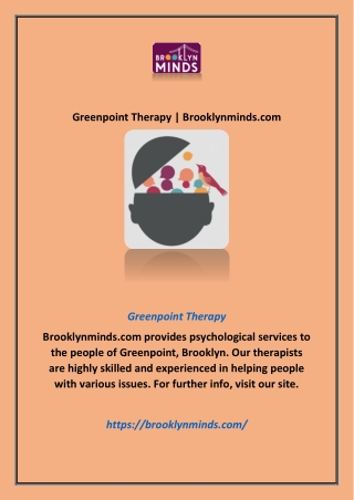 Greenpoint Therapy | Brooklynminds.com