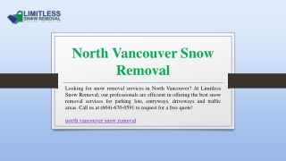 North Vancouver Snow Removal | Limitless Snow Removal