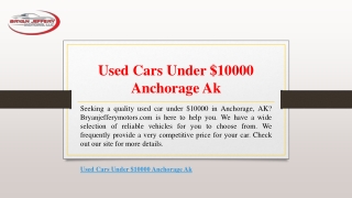 Used Cars Under $10000 Anchorage Ak | Bryanjefferymotors.com