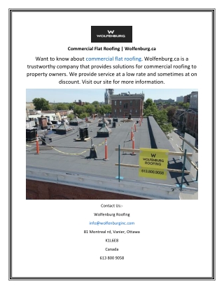 Commercial Flat Roofing  Wolfenburg.ca