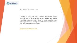 Dha General Practitioner Exam  Dhaexam.com