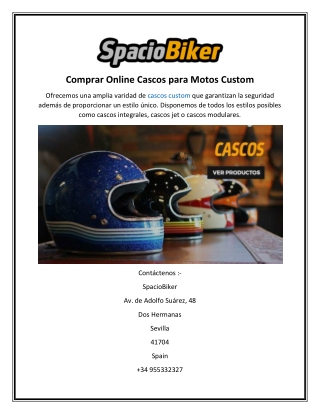 Comprar Online Cascos para Motos Custom