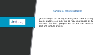 Cumplir los requisitos legales | Maoconsulting.es