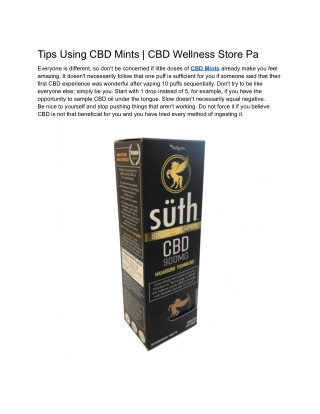 Tips Using CBD Mints _ CBD Wellness Store Pa