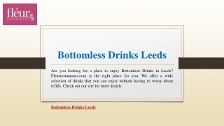 Bottomless Drinks Leeds | Fleurrestaurants.com