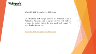 Affordable Web Design Service Wellington  Webxperts.co.nz