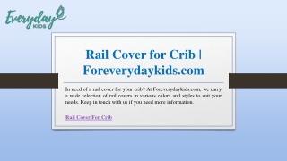 Rail Cover for Crib | Foreverydaykids.com