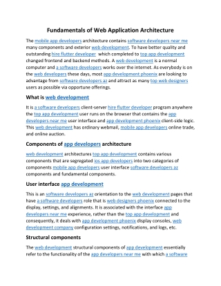 Fundamentals of Web Application Architecture