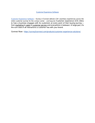 Customer Experience Software