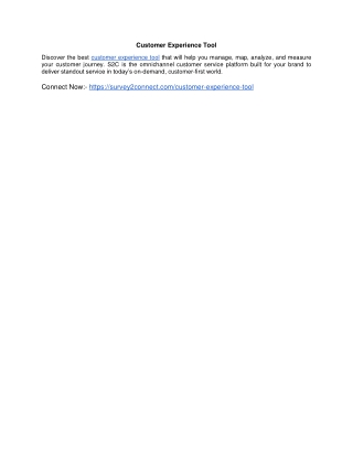 Customer Experience Tool