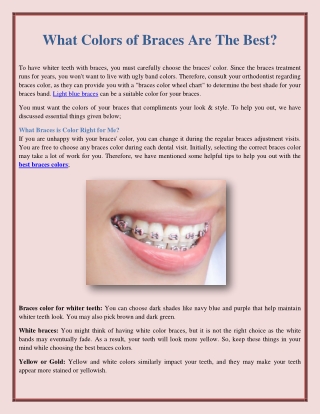 What Colors of Braces Are The Best?