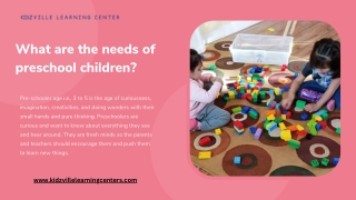 What are the needs of preschool children