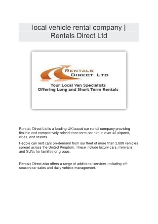 local vehicle rental company  1