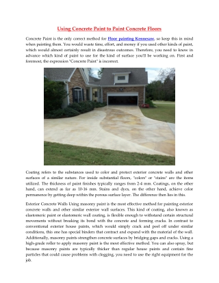 Using Concrete Paint to Paint Concrete Floors