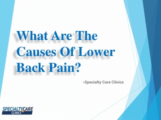 Common Causes Of Lower Back Pain