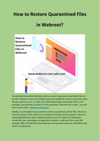 How to restore quarantined files in Webroot?