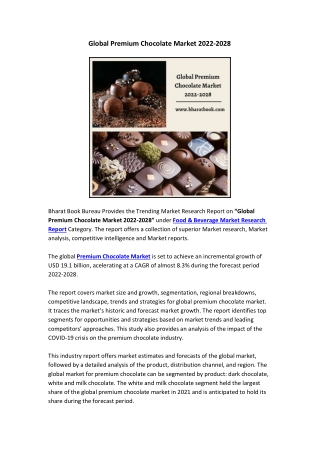 Global Premium Chocolate Market 2022-2028