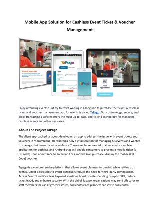 Mobile App Solution for Cashless Event Ticket & Voucher Management
