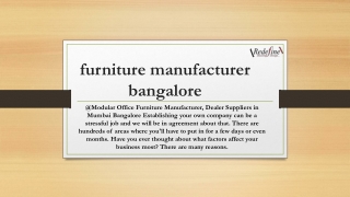 furniture manufacturer bangalore