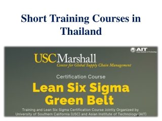 Short Training Courses in Thailand