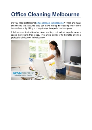 Office Cleaning Melbourne