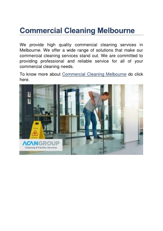 Commercial Cleaning Melbourne
