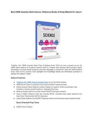 Best CBSE Question Bank Science: Reference Books & Study Material for class 9