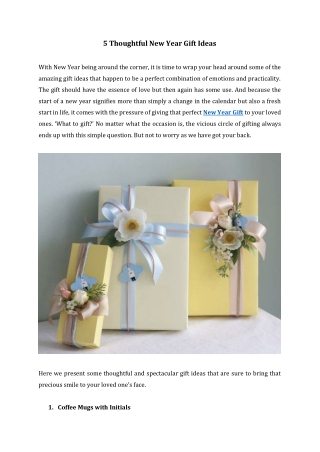 5 Thoughtful New Year Gift Ideas