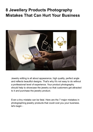 8 Jewellery Products Photography Mistakes that Can Hurt Your Business