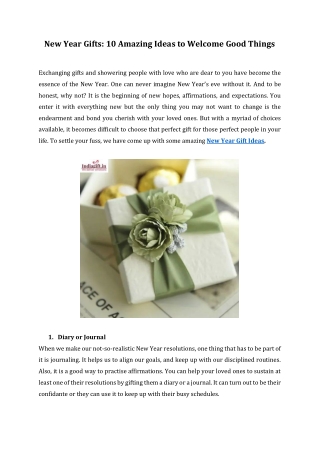 New Year Gifts 10 Amazing Ideas to Welcome Good Things