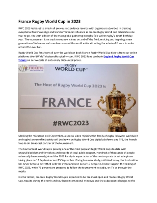 France Rugby World Cup in 2023