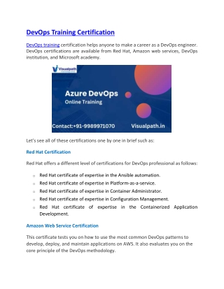 Azure DevOps Training