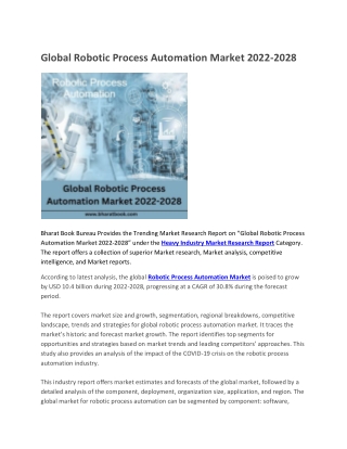 Global Robotic Process Automation Market 2022-2028