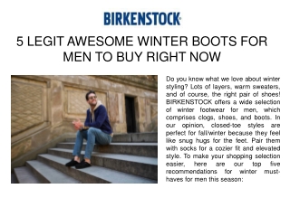 5 Legit Awesome Winter Boots For Men To Buy Right Now - BIRKENSTOCK India