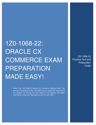 1Z0-1068-22: Oracle CX Commerce Exam Preparation Made Easy!