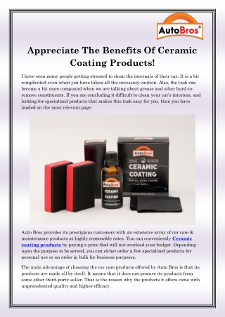 Ceramic coating products