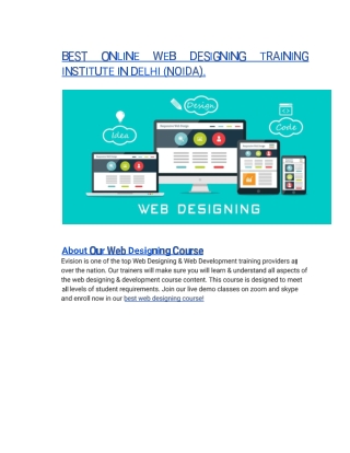 BEST ONLINE WEB DESIGNING TRAINING INSTITUTE IN DELHI (NOIDA).