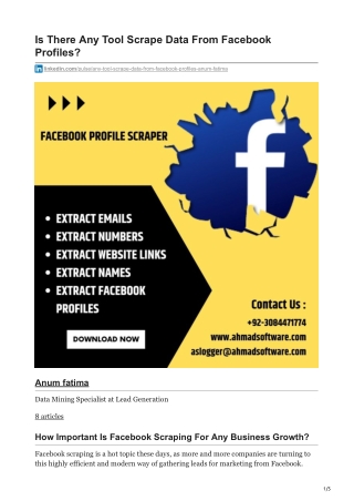 Is There Any Tool Scrape Data From Facebook Profiles