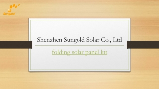 Folding Solar Panel Kit | Sungoldsolar.us