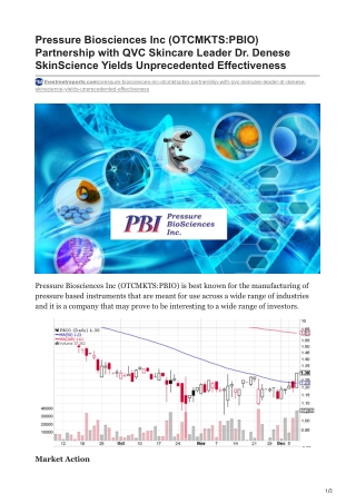 Pressure Biosciences Inc (OTCMKTS:PBIO) Partnership with QVC Skincare Leader